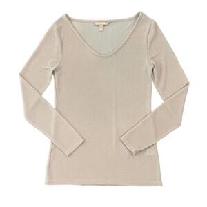 Banana Republic Metallic Gold Shimmer Long Sleeve Top - SIZE SMALL